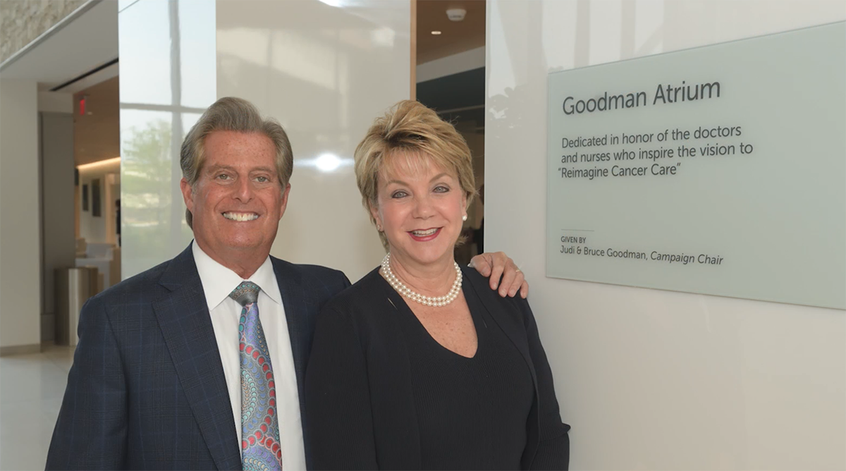 This image shows philanthropists Bruce and Judi Goodman.