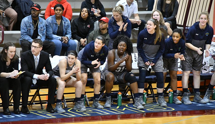 James Connolly on sideline, coaching Jefferson Women's Basketball