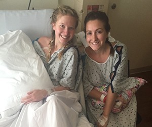 Breanna and Erin in the hospital