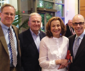 From left: Michael P. Savage, MD, Ralph J. Roberts Professor of Cardiology; Stanley and Arlene Ginsburg; and Stephen K. Klasko, MD, MBA, President and CEO, Thomas Jefferson University and Jefferson Health.