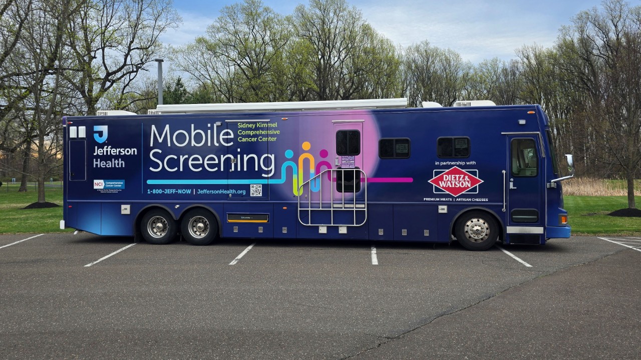 This image shows the SKCCC Mobile Cancer Screening van.